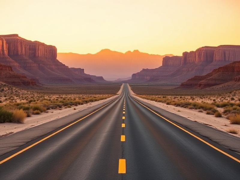 Carretera panorámica desde Las Vegas hacia el Gran Cañón