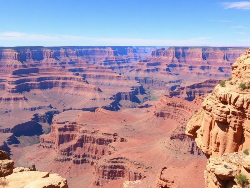 Mirador panorámico en Grand Canyon West con formaciones rocosas terracota